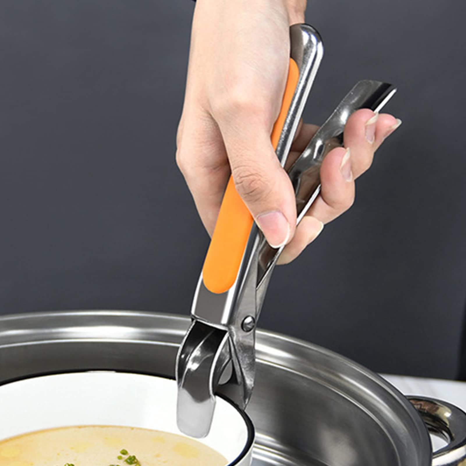 Stainless Steel Bowl Clip Gripper - 304 Stainless Steel Tongs for Lifting Hot Bowls, Pots & Plates from Microwave, Oven or Pressure Cooker - Perfect for Kitchen, Camping & BBQ Safety