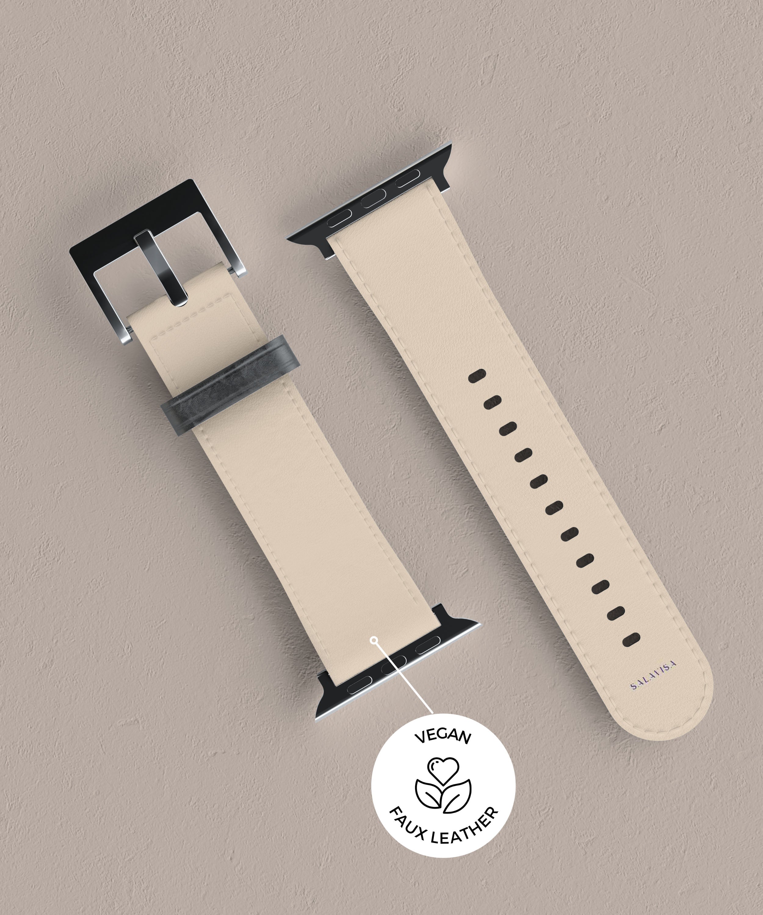 Premium Beige Malibu Club Apple Watch Band - Soft Silicone Replacement Strap for Apple Watch Series 9/8/7/6/SE/5/4/3/2/1 - Perfect for Workouts, Running, Swimming & Everyday Wear