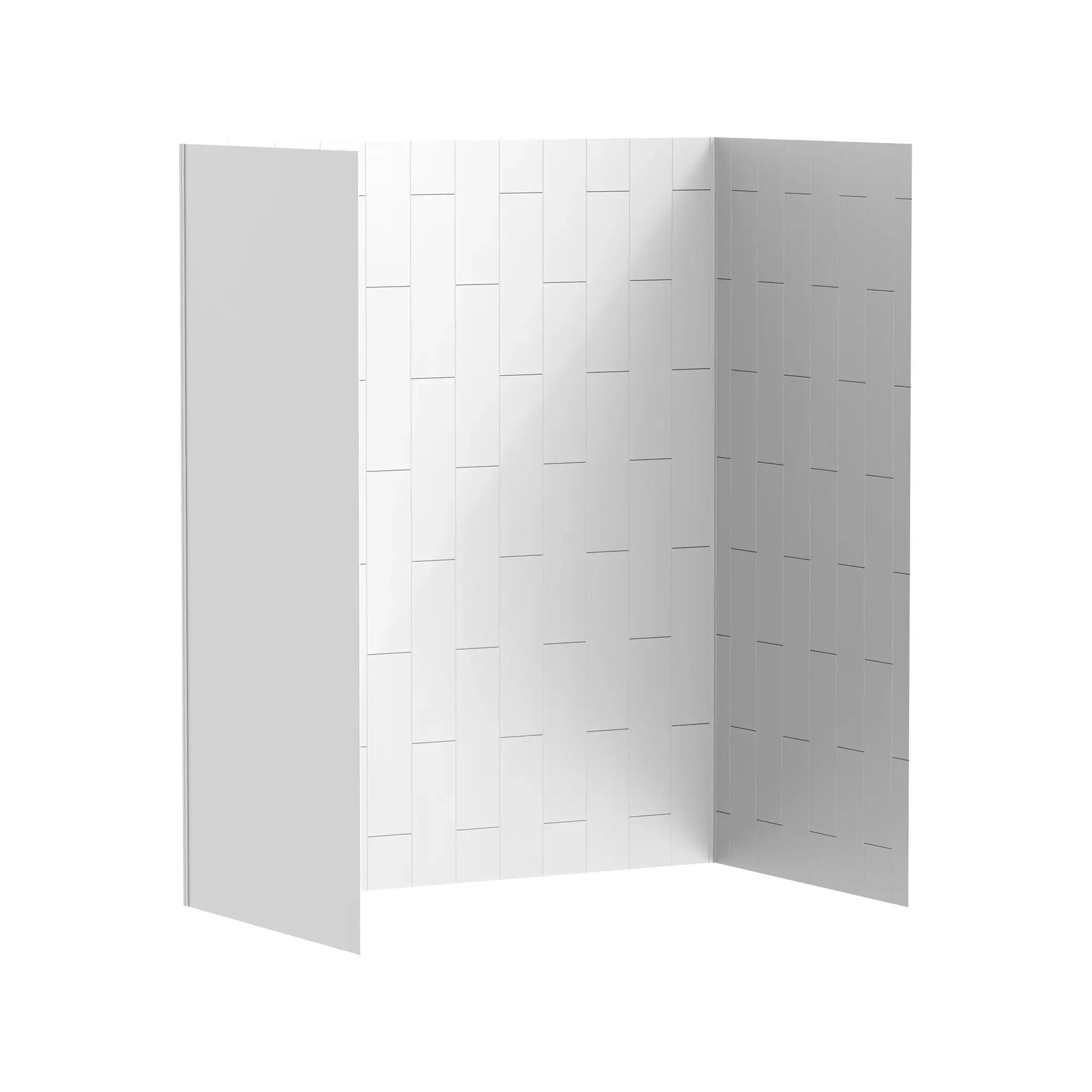 60 x 36 x 72 Inch Vertical Tile Bath Wall Set - Waterproof Bathroom Wall Panels for Shower Surround, Bath Tub Backsplash & Home Spa Renovation