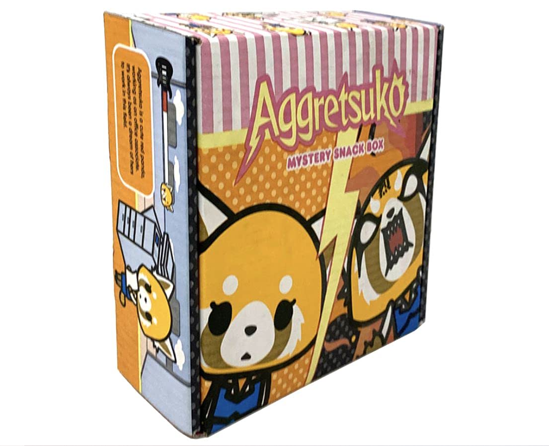 Sanrio Hello Kitty Aggretsuko Japanese Snack Box - Assorted Candy & Ramune Soda - Perfect for Anime Lovers, Gift Giving & Themed Parties