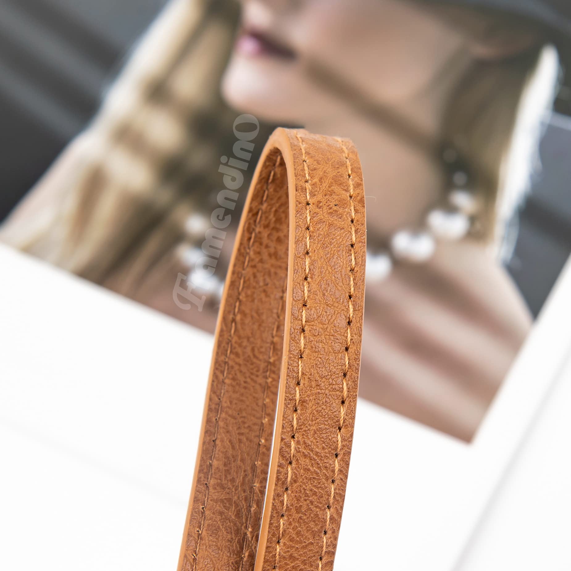 2 Pack Genuine Leather Replacement Handbag Straps - Brown Shoulder Bag Straps with Silver Swivel Lobster Clasps for Women's Purses & Totes | Perfect for Repair, Customization & Everyday Use