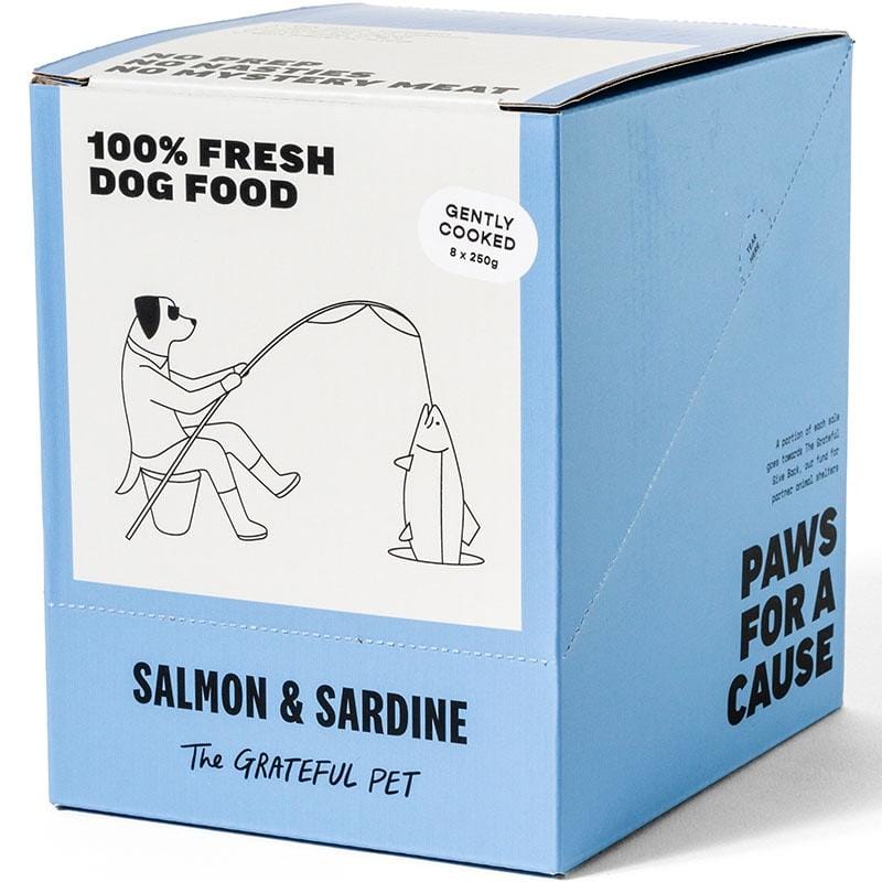 Premium Gently Cooked Salmon & Sardine Frozen Dog Food - 2kg Grain-Free Recipe for Sensitive Stomachs | Healthy Meal for Small & Large Dogs | Perfect for Senior Pets & Puppies