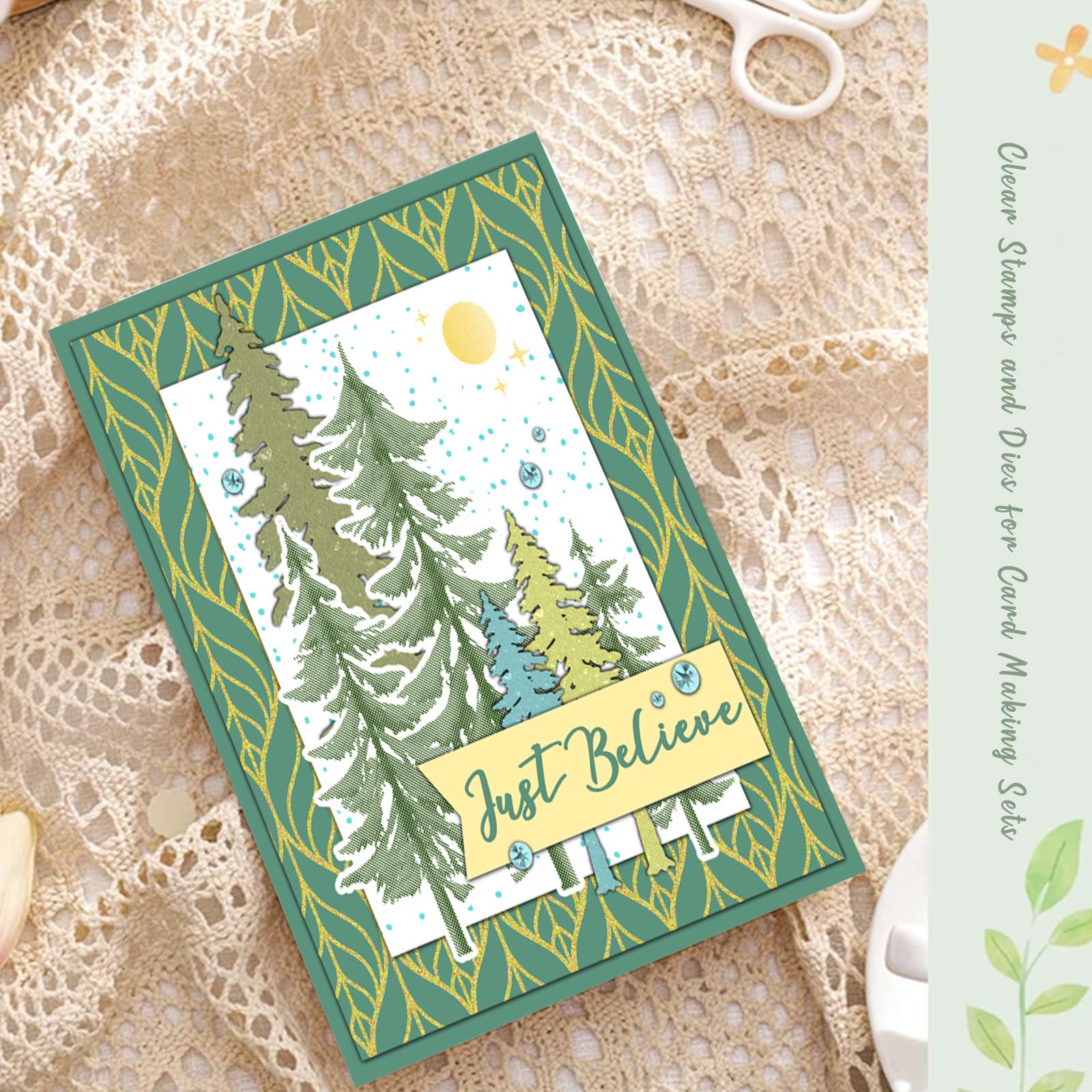 2024-2025 New Tree Clear Silicone Stamps & Metal Cutting Dies Set - DIY Scrapbooking, Card Making, Holiday Decorations, Birthday Cards, Paper Albums - Perfect for Christmas, Thanksgiving, Wedding Invitations & Home Crafting Projects
