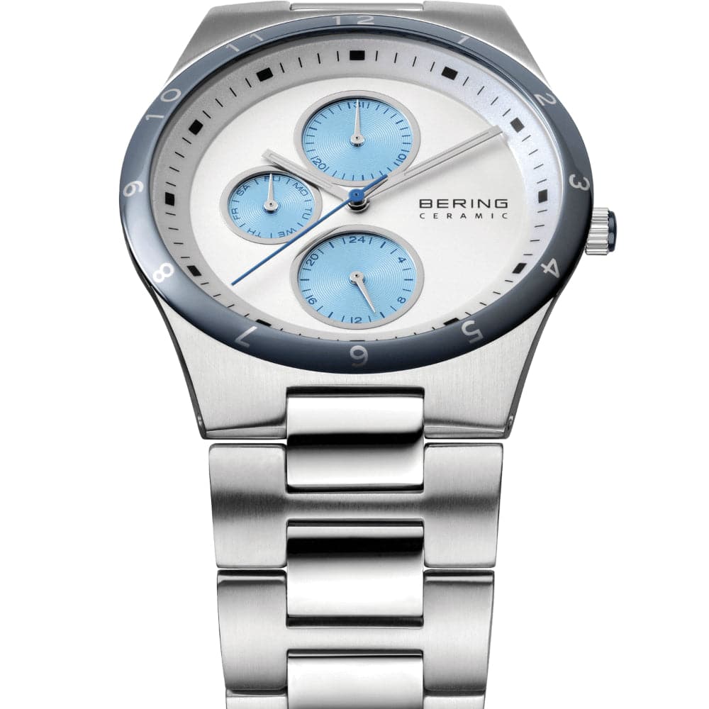 BERING 32339 707 Ceramic Collection Men's Watch - Stainless Steel Band, White Dial | Luxury Timepiece for Business, Casual & Formal Occasions