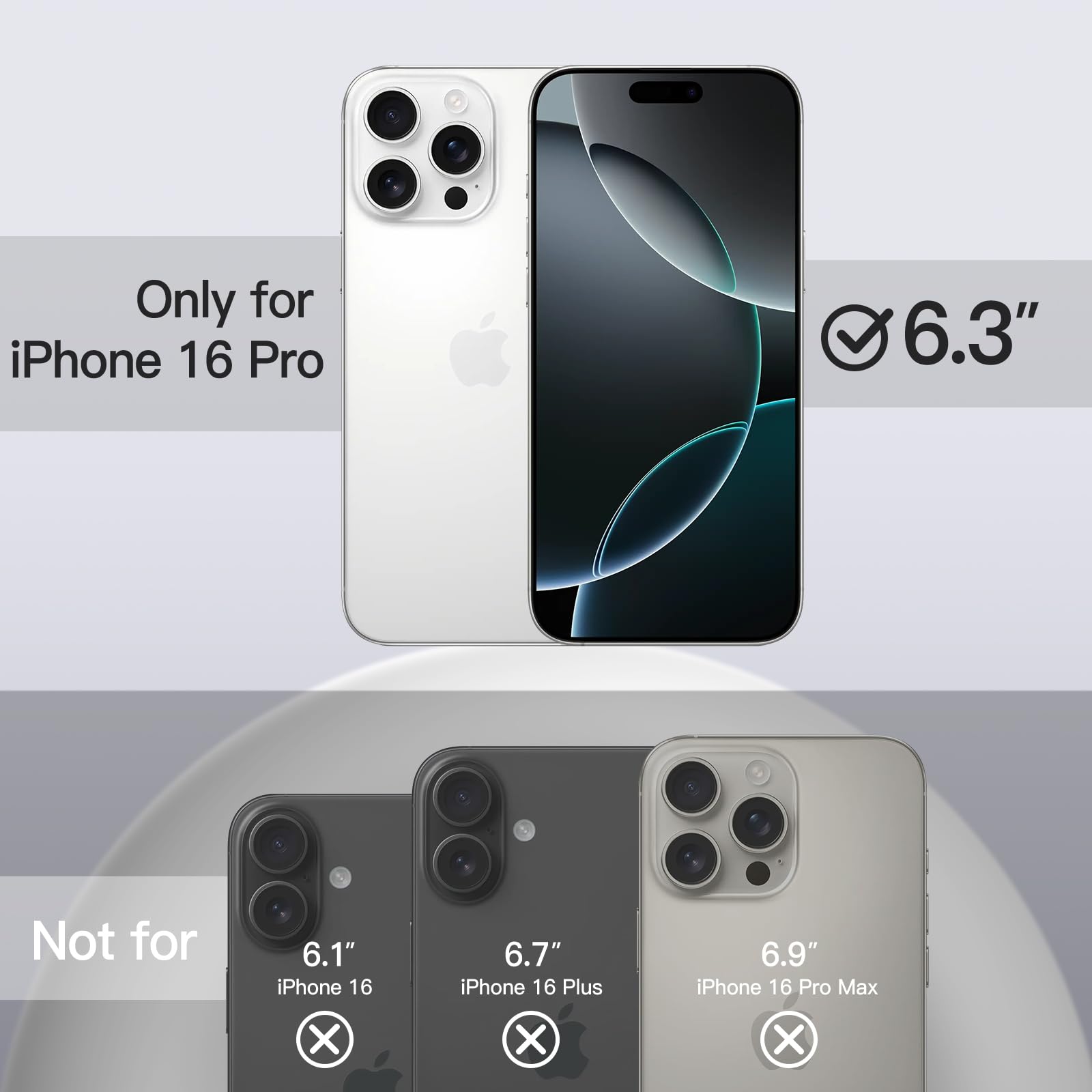 JETech Liquid Silicone Case for iPhone 16 Pro 6.3-Inch - Ultra Slim Soft Touch Shockproof Protective Phone Cover with Microfiber Lining | Anti-Scratch & Drop Protection | Perfect for Work, Travel & Everyday Use (White)