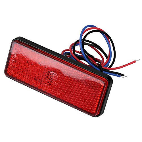 24 LED Motorcycle ATV Rectangular Reflector Tail Brake Stop Light - Red - High Visibility Safety Light for Night Riding & Off-Road Adventures