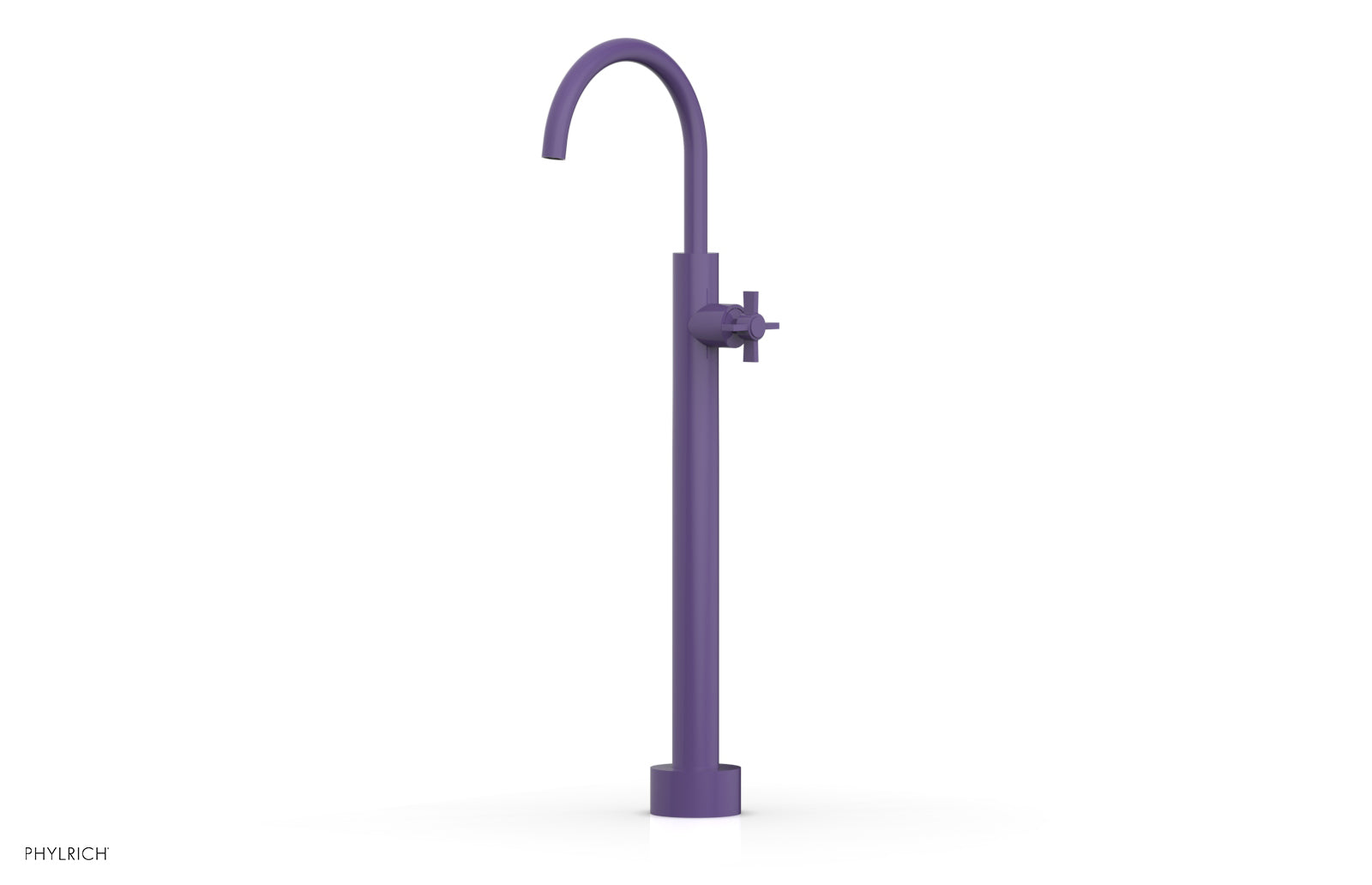 BASIC Low Floor Mount Tub Filler with Cross Handle - D132 44 04 - Perfect for Modern Bathroom Renovations and Spa-Like Showers