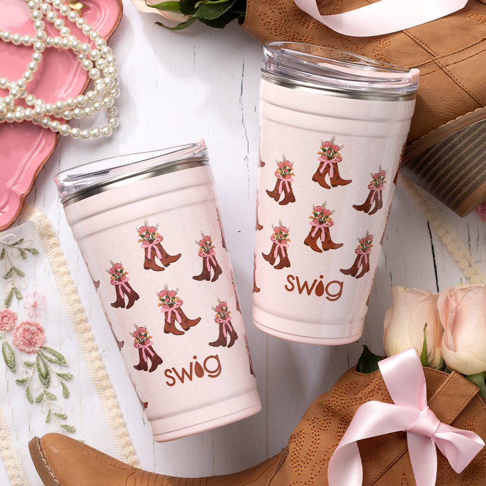 24oz Cowgirl Coquette Party Cup - Insulated Tumbler for Western Themed Parties, Rodeo Events & Country Bars - Perfect for Whiskey, Cocktails & Iced Coffee