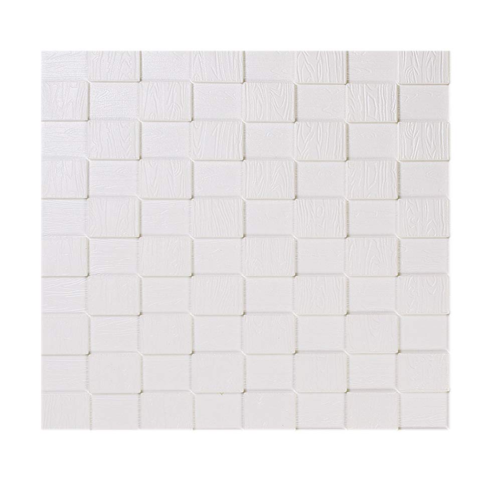 XueMing 3D Brick Wall Panels - Self-Adhesive Peel and Stick Wallpaper (10 Pack, White) for DIY Home Decor, TV Wall & Sofa Background - Easy Installation Removable Wall Stickers for Living Room, Bedroom, Office