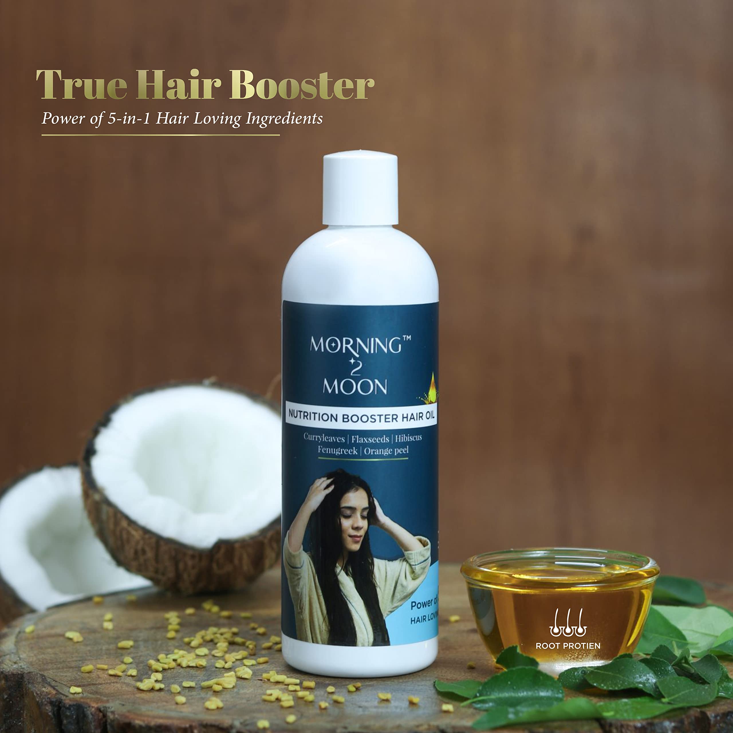 M2M 5-in-1 Hair Oil with Natural Ingredients | Vegan Lightweight Non-Sticky Hair Treatment (200ml) - Perfect for Dry, Damaged Hair & Daily Nourishment