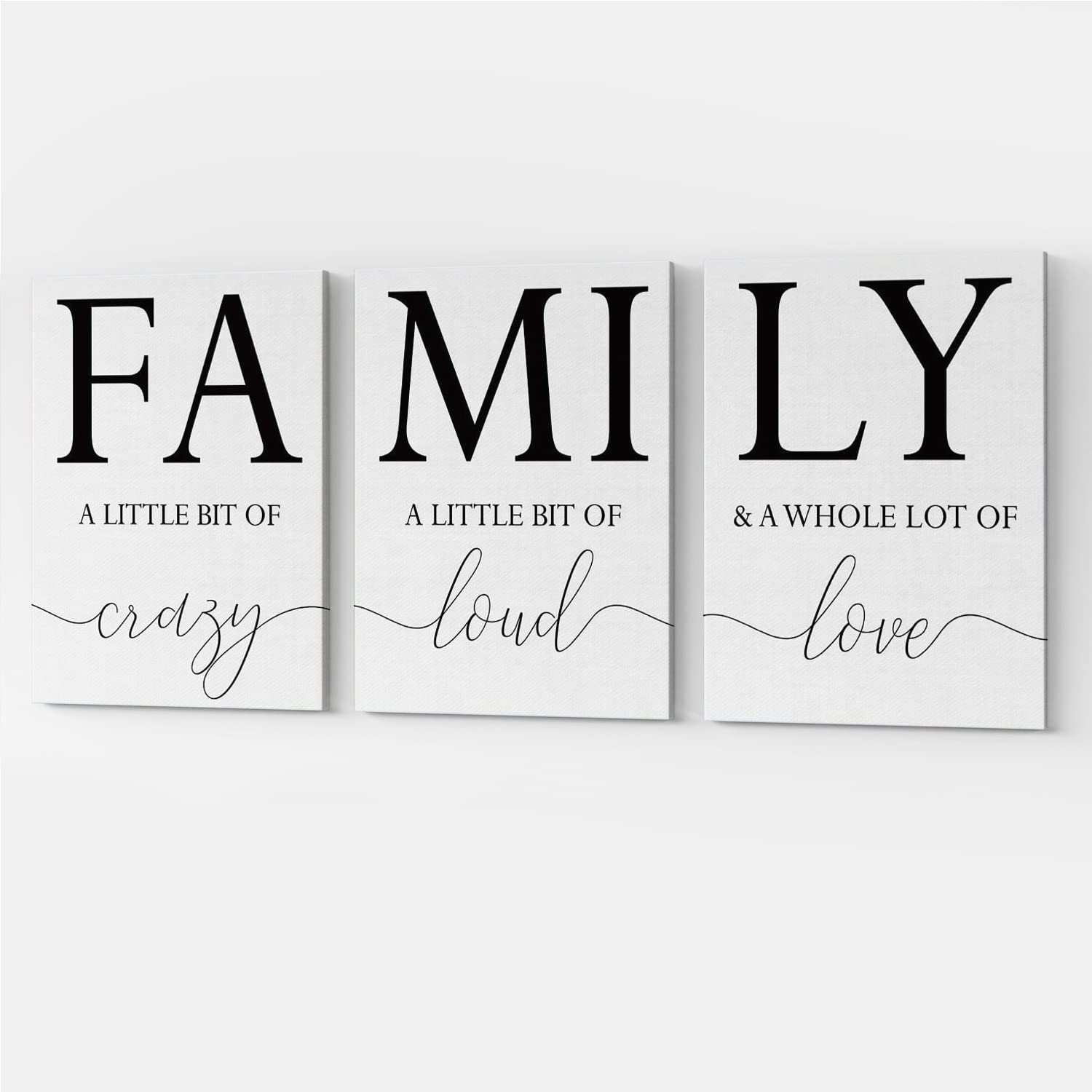 GUBIYU Modern Black and White Framed Canvas Wall Art Set of 3 - 24x36 Inch Inspirational Home Decor for Living Room, Bedroom & Dining Room | Perfect for Housewarming Gifts & Interior Design