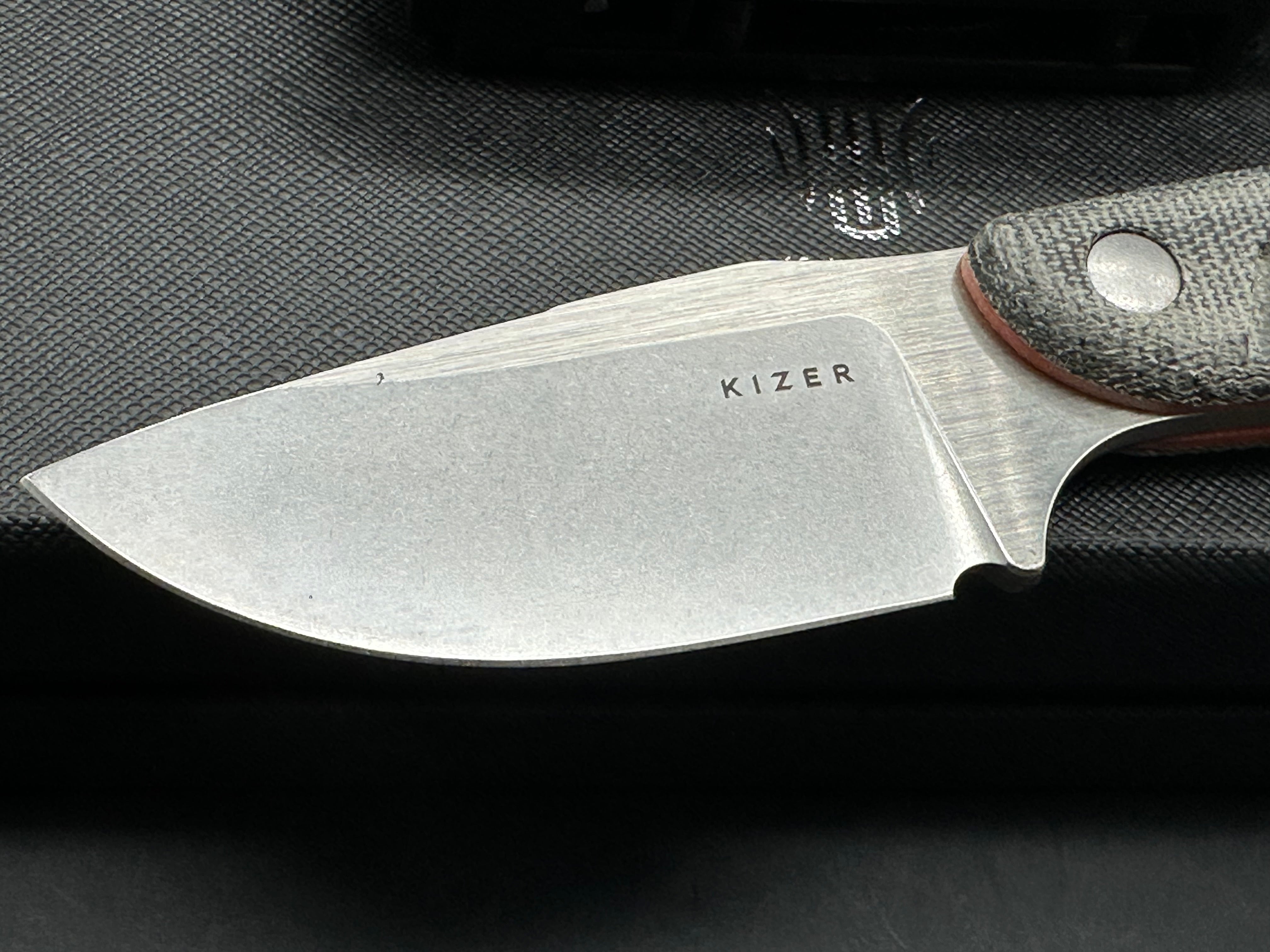 KIZER HARE Fixed Blade Knife - Black Micarta/G10 Handle, Nitro-V Steel Plain Edge - Hunting, Camping & Outdoor Survival Knife