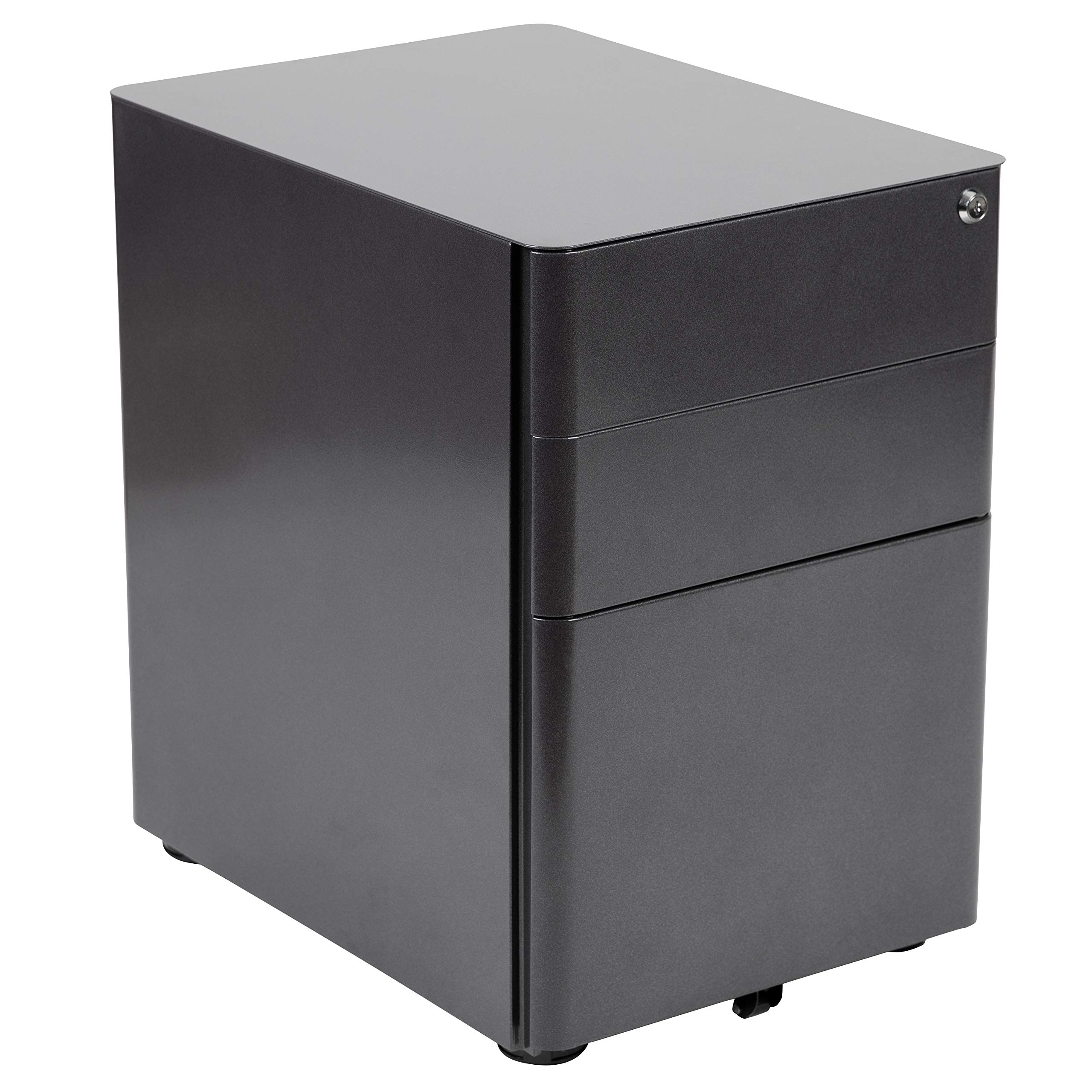 EMMA + OLIVER Adjustable Standing Desk with Ergonomic Mesh Office Chair & Filing Cabinet - Complete Home Office Set for Remote Work, Study & Productivity