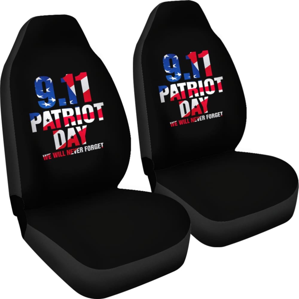 09.11 Never Forget Patriotic Car Seat Covers - Premium Custom Fit for Most Vehicles - Perfect for Memorial Day, 4th of July & American Pride Events
