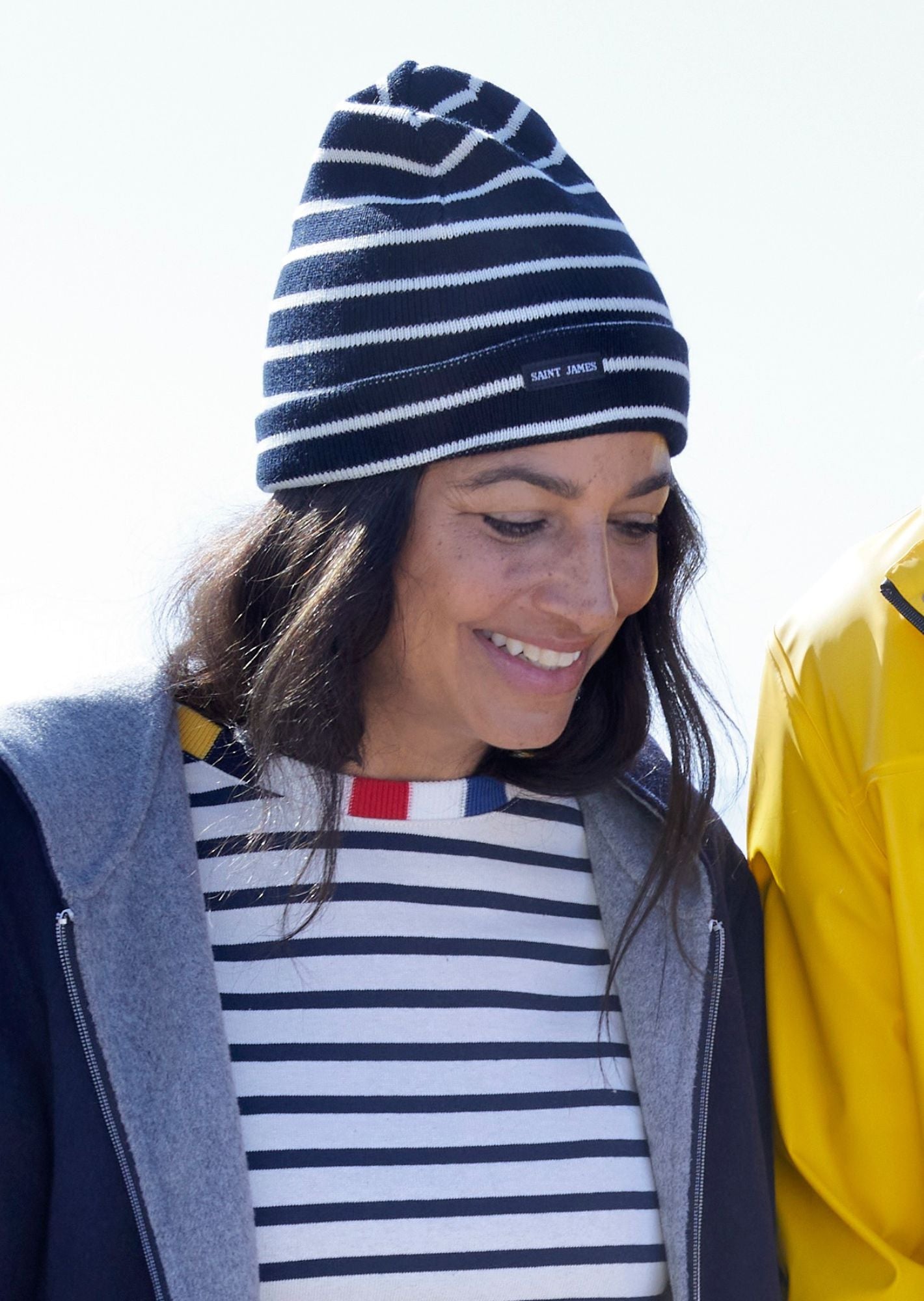 Cartier Nautical Striped Wool Blend Beanie - Navy & Ivory Winter Hat for Men & Women | Warm Unisex Skull Cap for Sailing, Yachting & Outdoor Activities