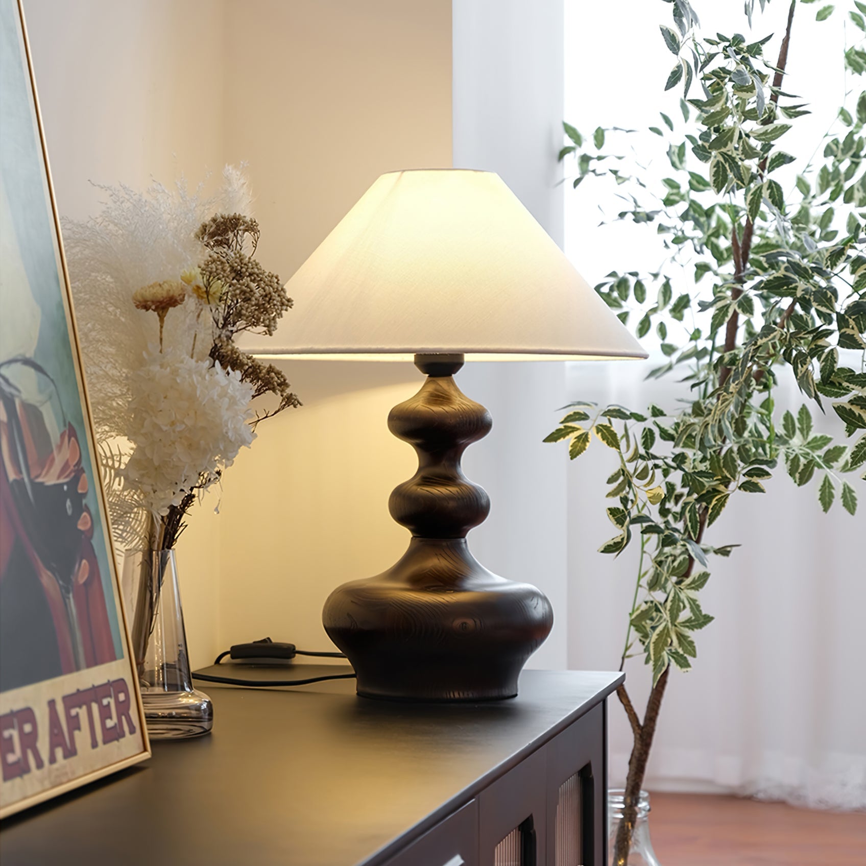 Creative Gourd Table Lamp - Handmade Natural Decorative Lighting for Living Room, Bedroom, and Office - Perfect for Cozy Home Decor and Ambient Lighting