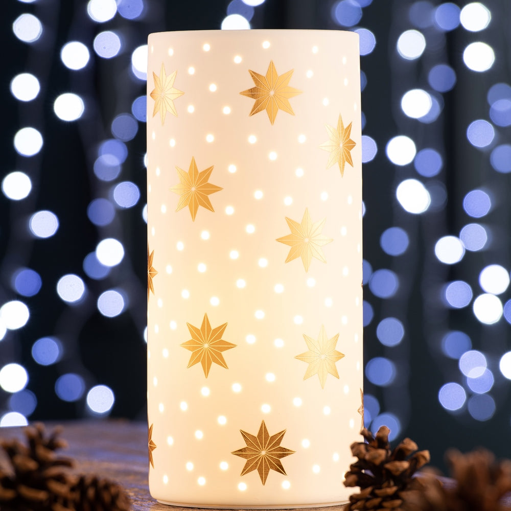 Belleek Living Gold Star Luminaire - Elegant Table Lamp for Home Decor, Bedroom & Living Room Lighting | Perfect for Nightstands, Desks & Cozy Ambiance