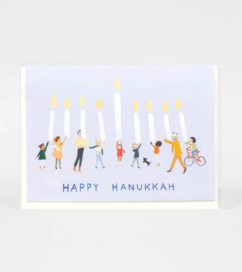 Happy Hanukkah Greeting Card - Elegant Jewish Holiday Card by Black Apple - Perfect for Family, Friends & Festive Celebrations