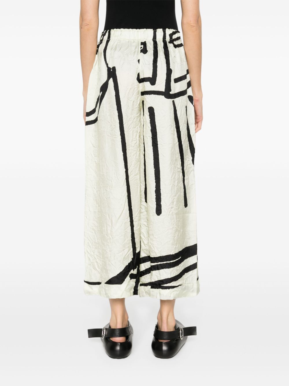 Daniela Gregis Women's Ivory Trousers - High Waisted Wide Leg Pants for Office, Casual & Travel Outfits