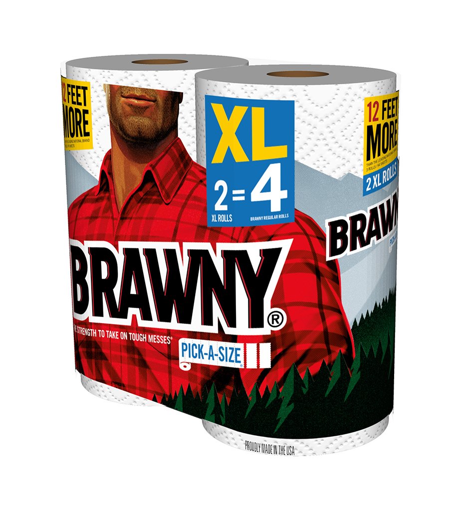 Brawny Paper Towels - 2 XL Rolls (2=4 Regular Rolls) | Pick-a-Size | Ultra Absorbent & Strong | Perfect for Kitchen Cleaning, Spills & Household Use
