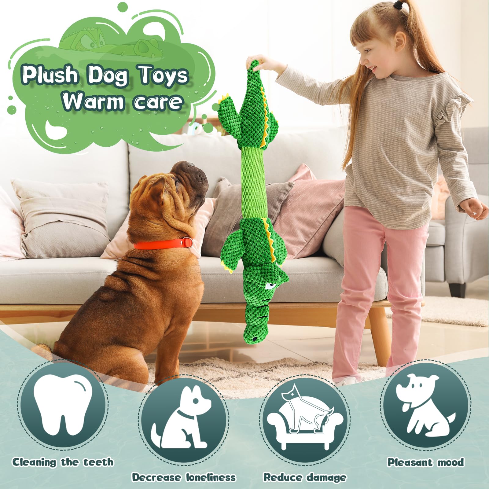 Durable Dog Toys for Aggressive Chewers - Tough Interactive Tug of War & Squeaky Chew Toys for Small, Medium & Large Breed Dogs | Perfect for Playtime, Training & Anxiety Relief
