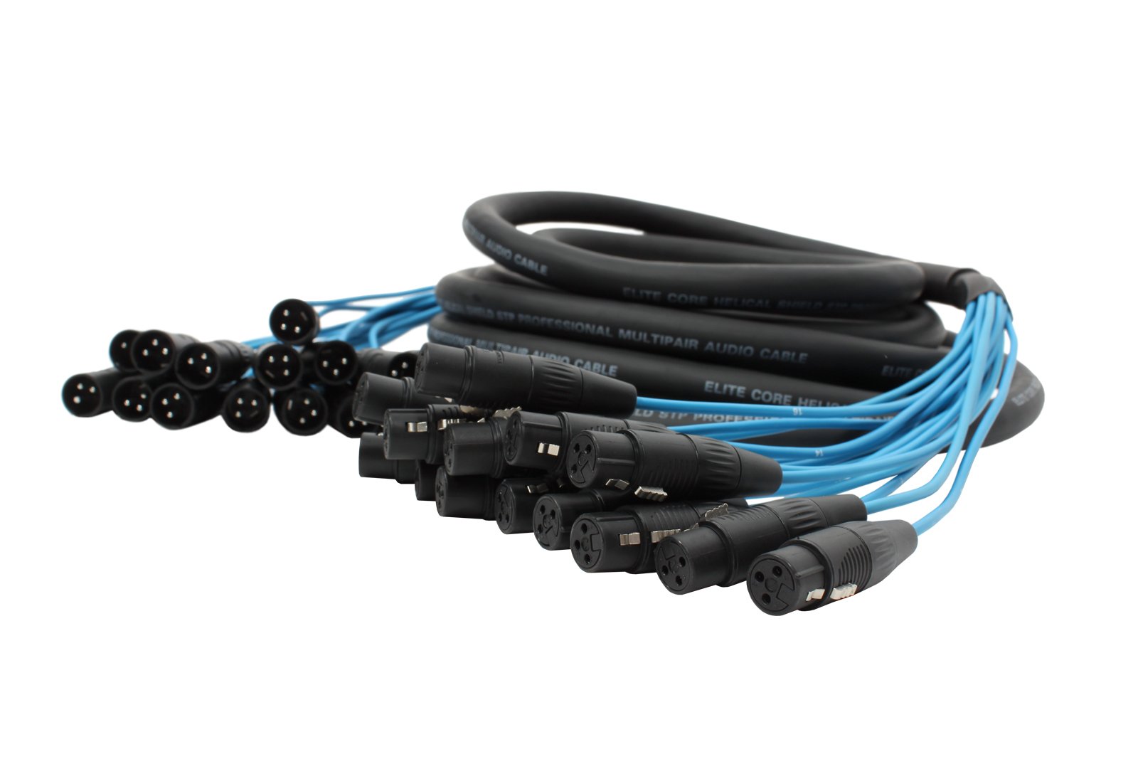 Elite Core PEX1630 16-Channel XLR Fan-to-Fan Audio Extension Snake Cable - 30 Feet for Live Performances & Studio Recording