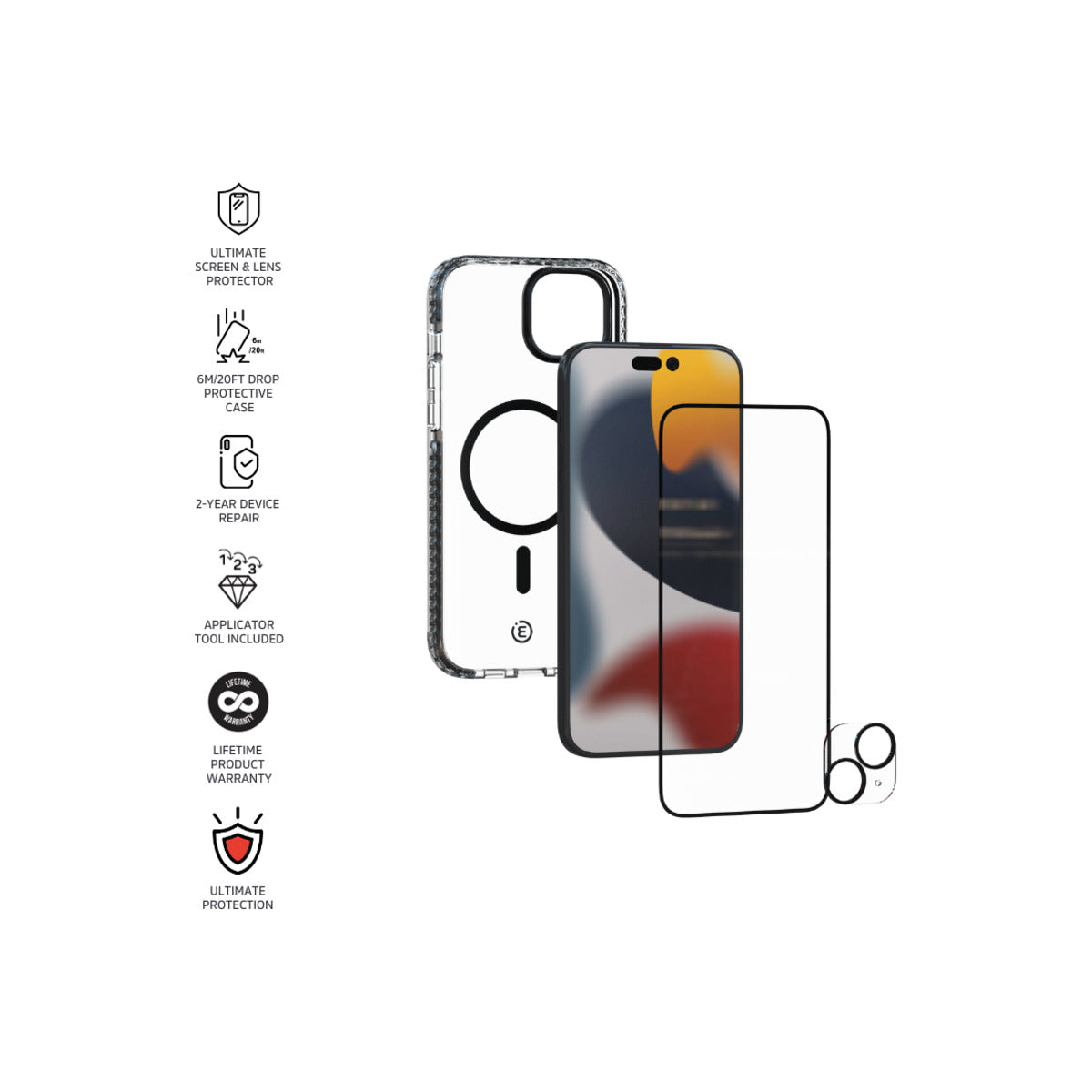 Impact Zero® Ultimate Bundle for Apple iPhone 15 Plus - Premium Protection Case with Screen Protector & Accessories | Perfect for Work, Travel & Outdoor Adventures