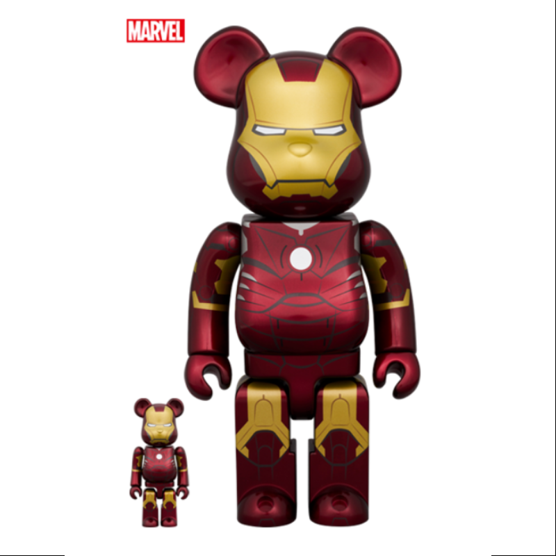 Be@rbrick Iron Man Mark III 400% & 100% Collectible Figure - 2024 Limited Edition Marvel Superhero Toy for Display & Gifting