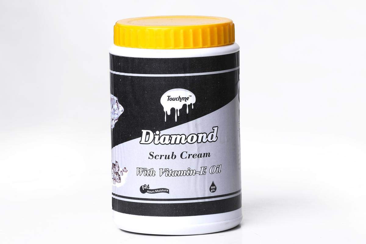 Touchme Diamond Scrub Cream 800gm with Vitamin E Oil - Exfoliating Face & Body Scrub for Glowing Skin | Perfect for Spa Day & Skincare Routine
