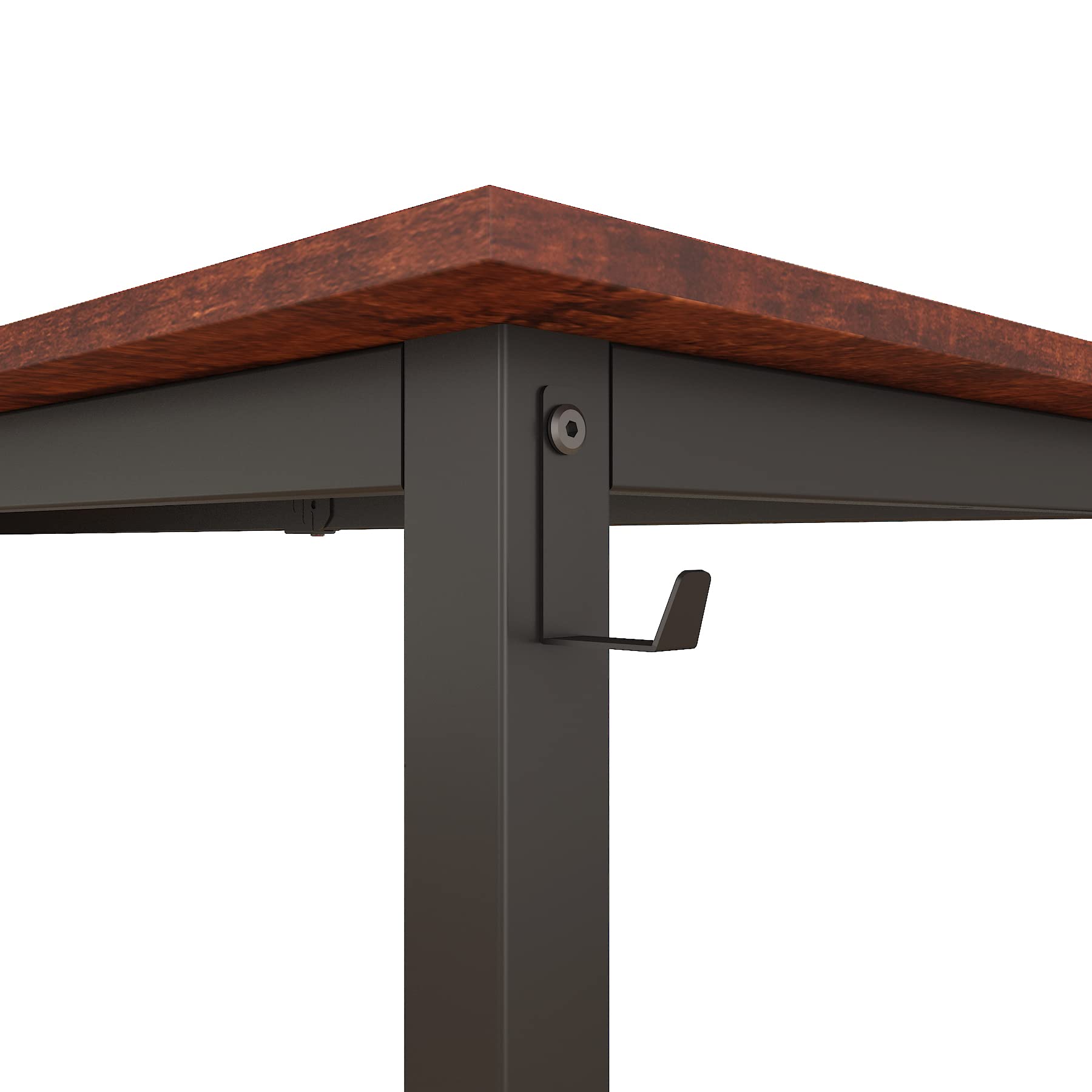 Decoholic 63 Inch Modern Industrial L-Shaped Computer Desk with Storage Bag & Hook - Black & Sandalwood Two-Tone Home Office Desk for Workstation Setup, Gaming, Study & Remote Work