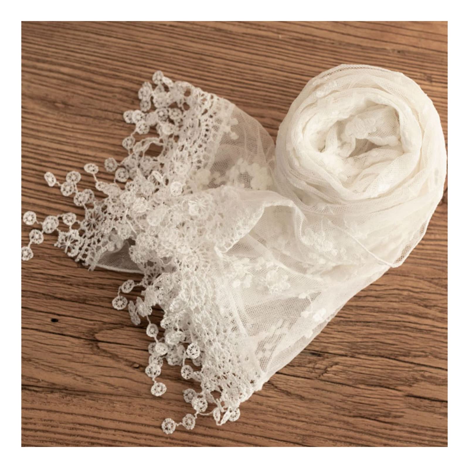 Premium Newborn Photography Wraps - Soft Lace Baby Swaddling Blankets for Girl Photo Shoots - Delicate Layered Posing Props (White) - Perfect for Newborn Studio Photography & Baby Shower Gifts
