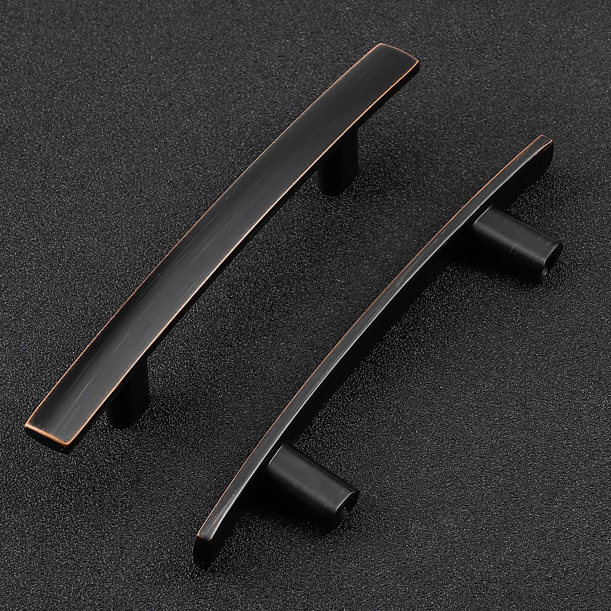 Ravinte 3 Pack 3 Inch Oil Rubbed Bronze Cabinet Handles - Kitchen Drawer Pulls, Dresser Hardware, Curved Cupboard Handles for Home & Office Cabinetry - Perfect for Kitchen Remodeling & Furniture Upgrade
