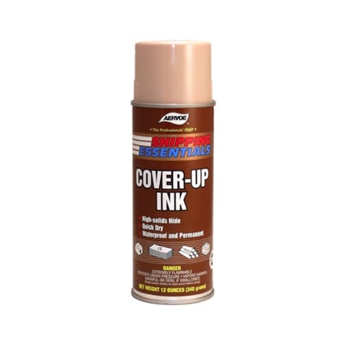 Aervoe 2811 12 oz. Tan Stencil Cover Up Ink - High-Quality, Fast-Drying Ink for DIY Projects, Crafts, and Industrial Marking