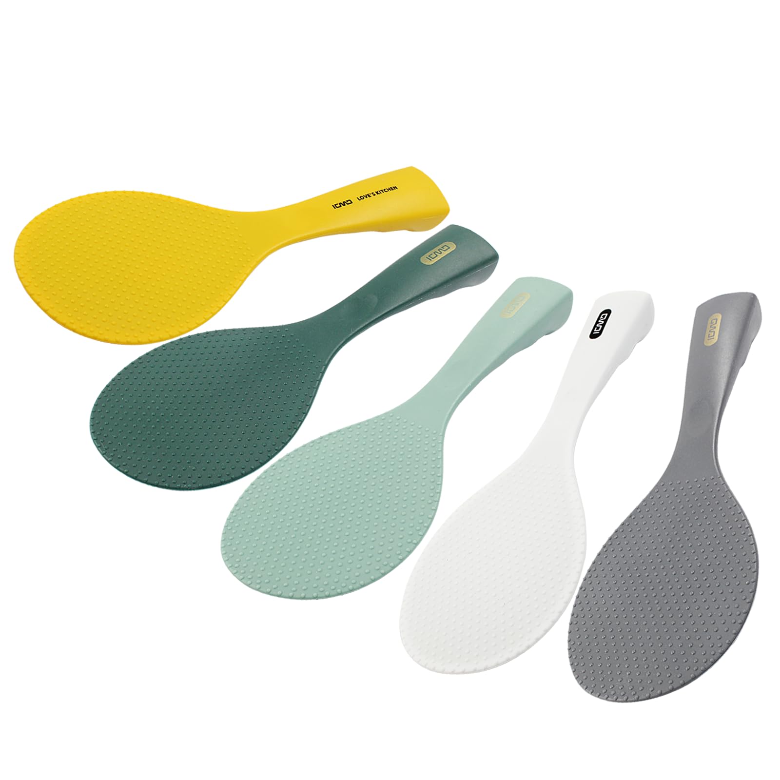 Hitefu Non Stick Silicone Rice Scooper - Heat Resistant Standing Rice Spoon Paddle & Potato Server Spatula - Professional Kitchen Utensil for Cooking, Serving (1 Pack, Rich Green) - Perfect for Rice Cookers, Pots & Meal Prep