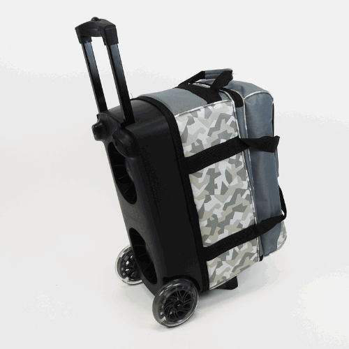 ELITE Deluxe Double Roller Bowling Bag - Grey Camo Design for Easy Transport | Perfect for League Play & Tournaments | Durable & Stylish Bowling Gear