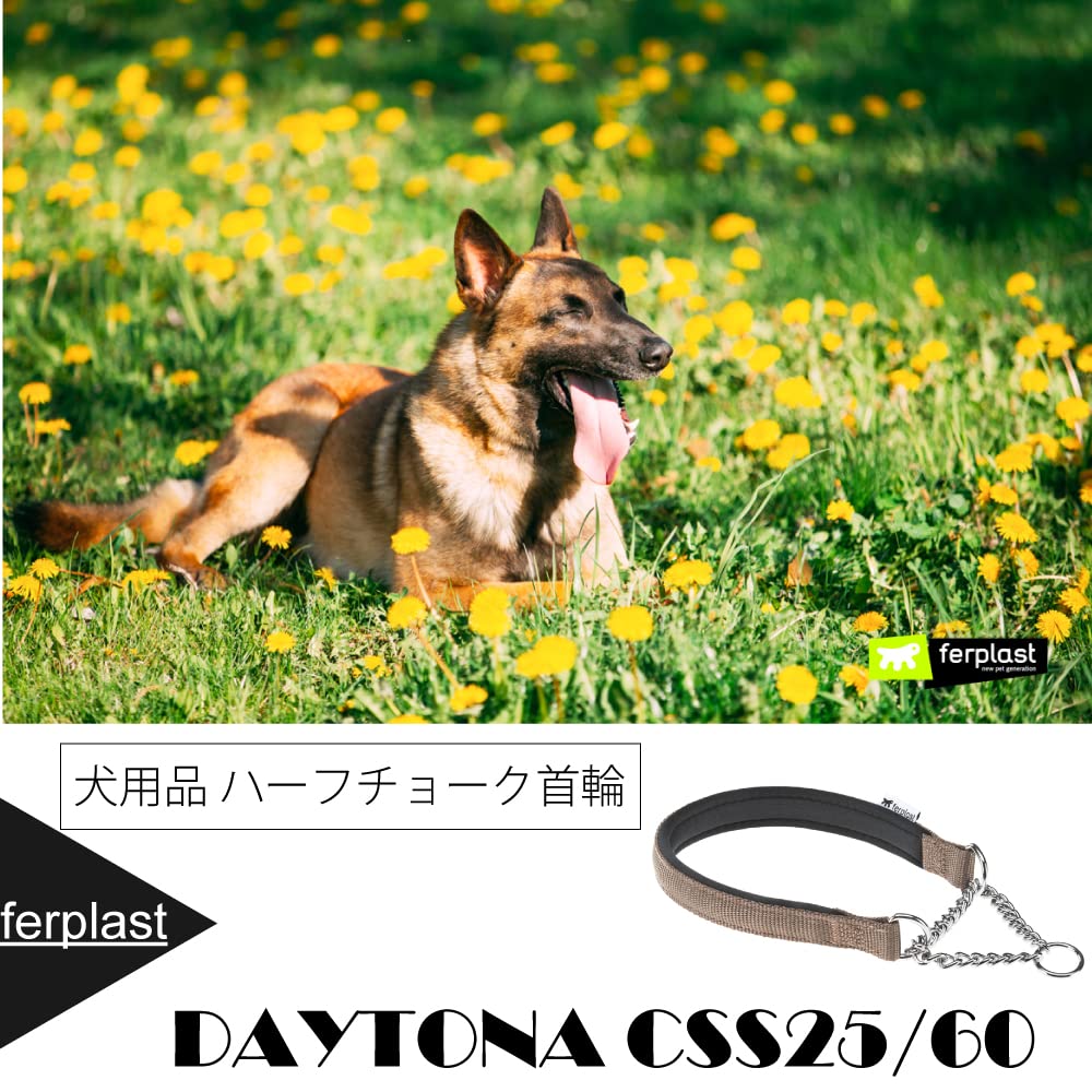Fast Plast Collar Daytona Half Chalk Brown CSS 25/60 - Durable Dog Training Collar for Small to Medium Breeds | Perfect for Outdoor Adventures & Obedience Training