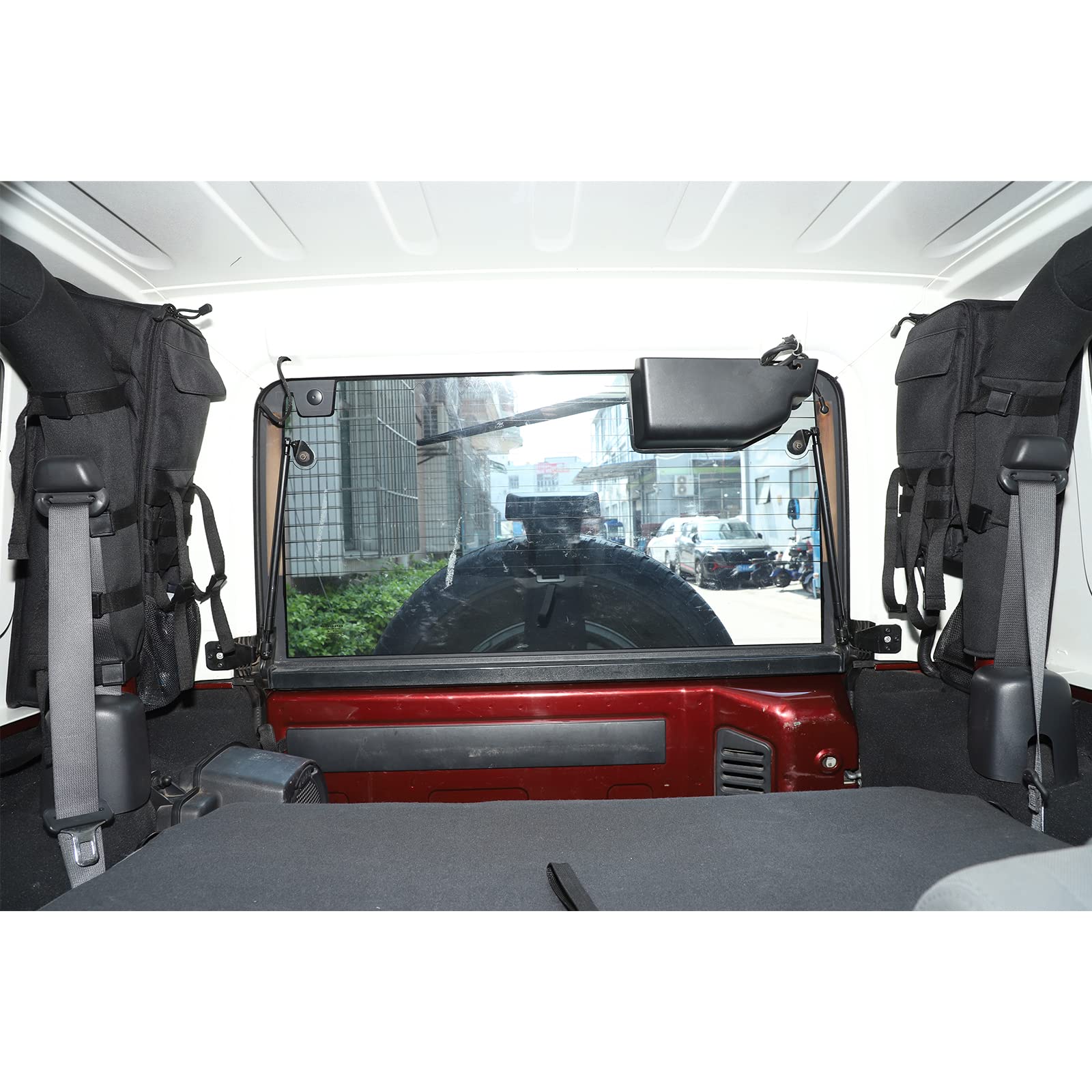 Jeep Wrangler JK 2 Door Roll Bar Storage Bags (2007-2018) - 2PCS Driver & Passenger Side Interior Organizer | Perfect for Off-Road Adventures, Camping & Road Trips