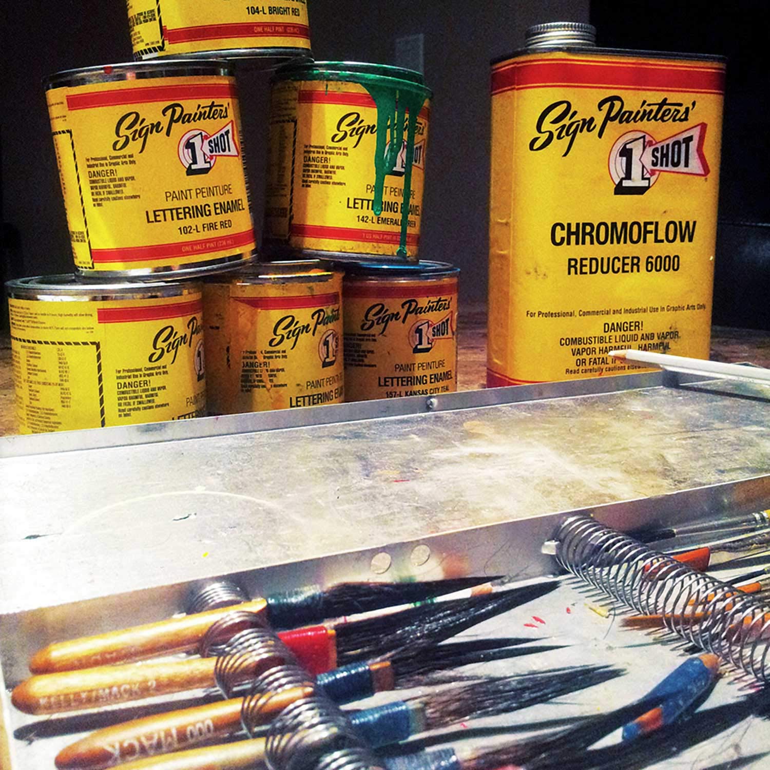One-Shot 1 Lettering & Pinstripe Paint - 18 Vibrant Colors for Automotive, Motorcycle & Sign Painting