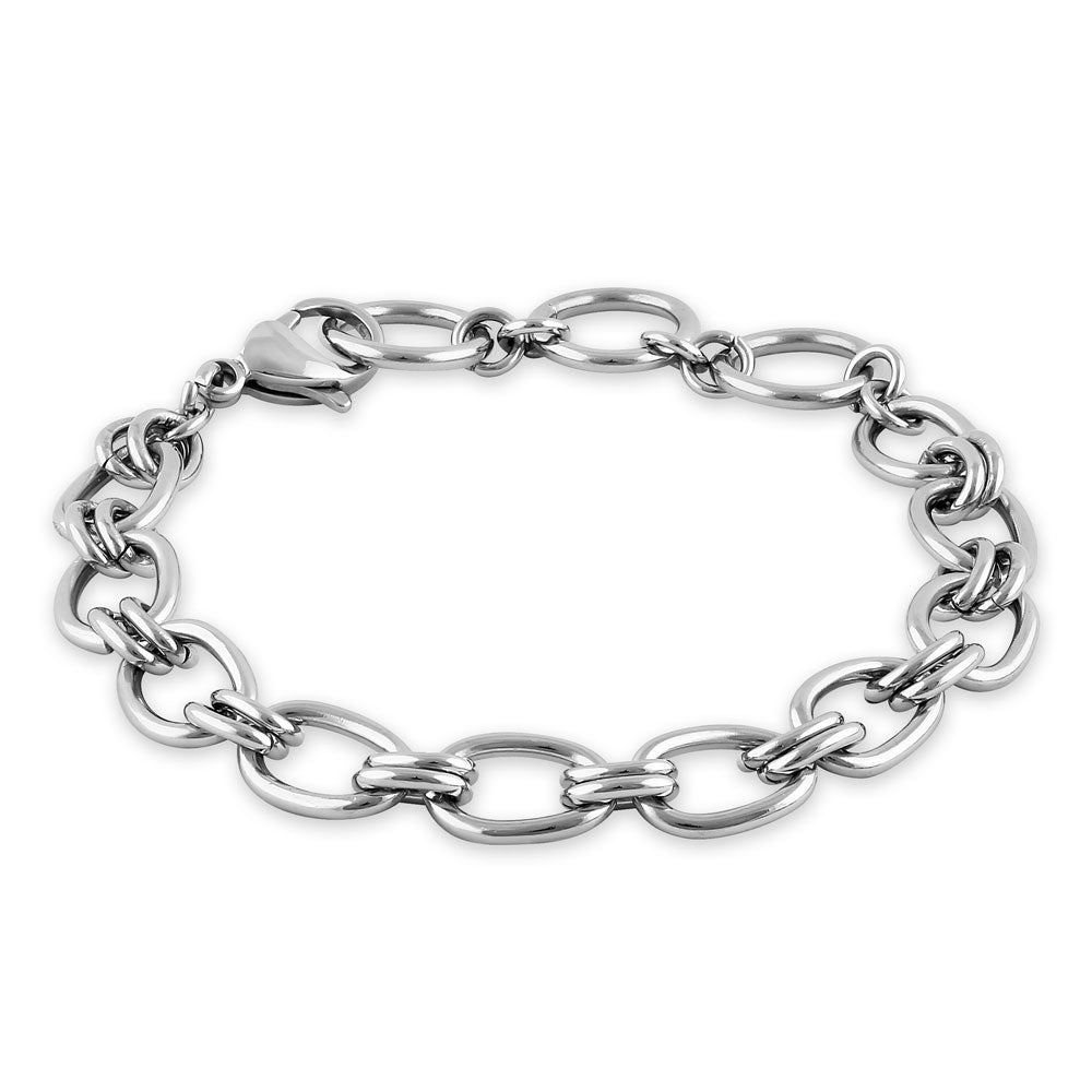 Stainless Steel Oval Link Bracelet for Women - Elegant & Durable Jewelry Gift for Everyday Wear, Parties & Special Occasions
