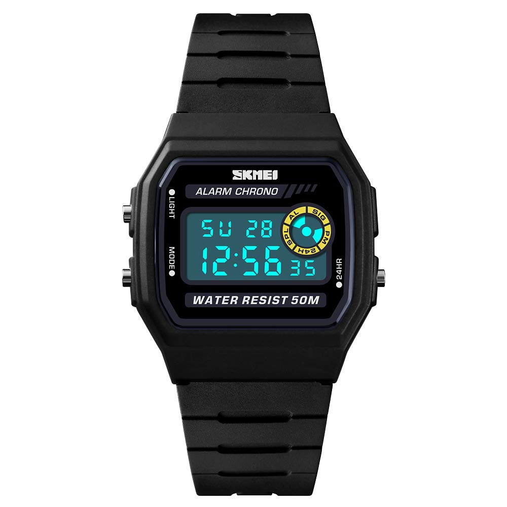 TONSHEN Women's Digital Watch - LED Display, 50M Waterproof, Alarm & Stopwatch - Sport Rubber Band for Outdoor Activities, Running, Swimming & Daily Use
