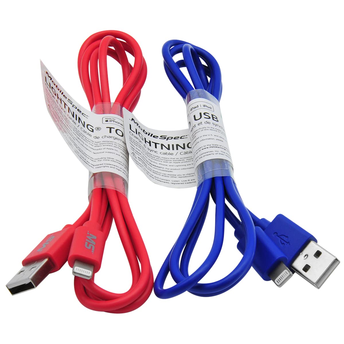 MobileSpec MB06237 4ft Lightning to USB Charging & Sync Cable for iPhone - Fast Charging & Data Transfer for Home, Office & Travel