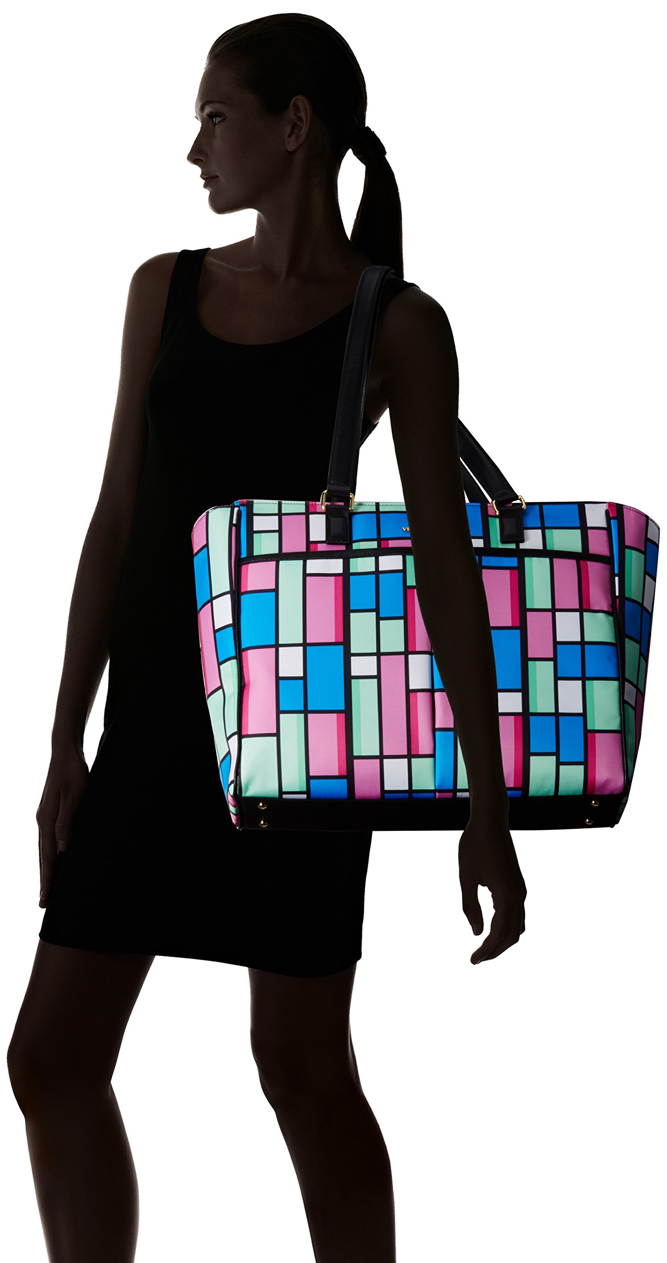 Vera Bradley Women's Faux Leather Uptown Baby Diaper Bag - Stylish & Spacious Diaper Tote for Moms, Perfect for Travel, Shopping & Daily Use