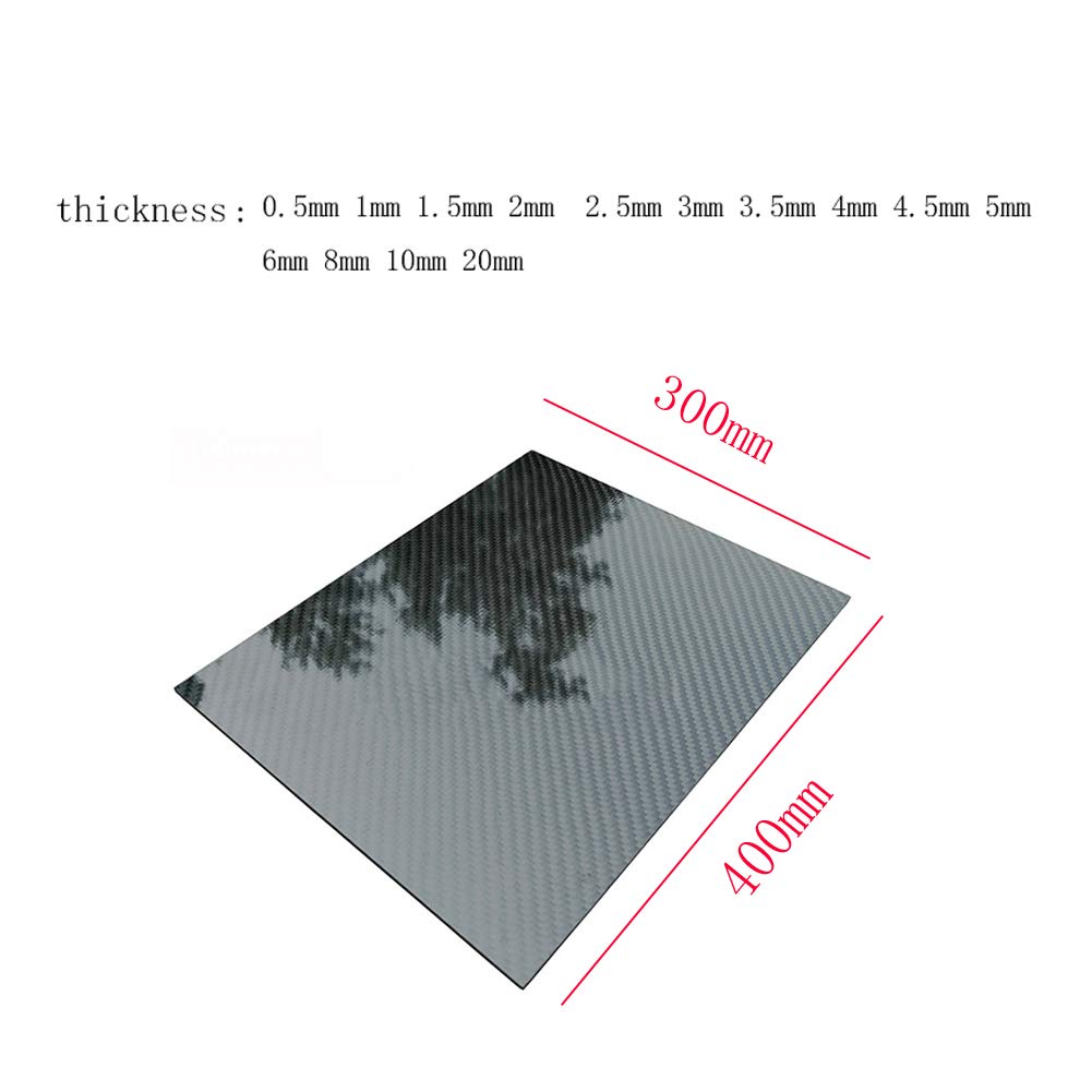 3K Carbon Fiber Plate Panel Sheet - 300mm x 400mm x 3.5mm - 100% Carbon Fiber Laminate for CNC Machining, Drone Parts & DIY Projects - Twill Weave with Glossy Surface - Perfect for Aerospace, Automotive & RC Hobby Applications