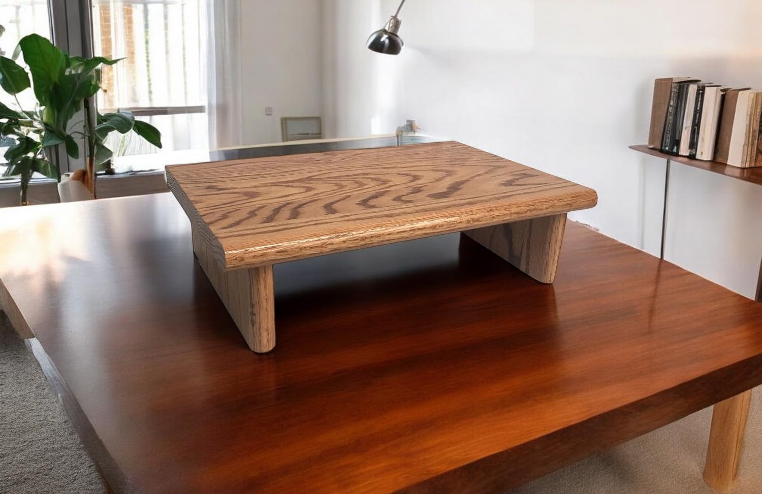 Premium Solid Oak Monitor Stand - 18