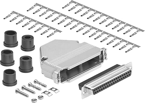DB37 Female Crimp Type Shielded Metal Hood - High Quality D-Sub Connector for Industrial Automation, Medical Equipment & Aerospace Applications