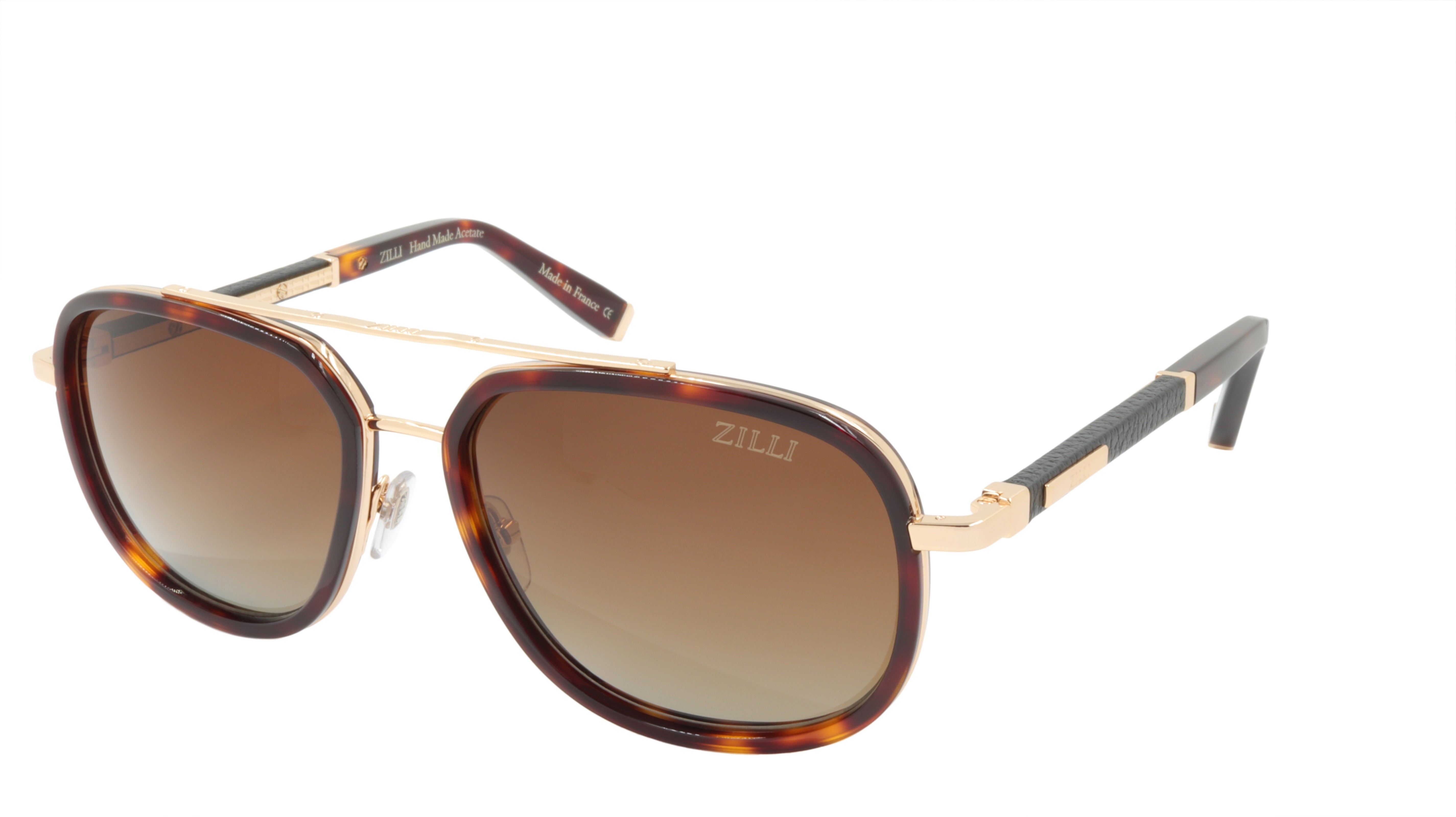 ZILLI Titanium Acetate Polarized Sunglasses - Handmade in France - Model ZI 65018 C03 - Luxury UV Protection for Driving, Travel & Fashion