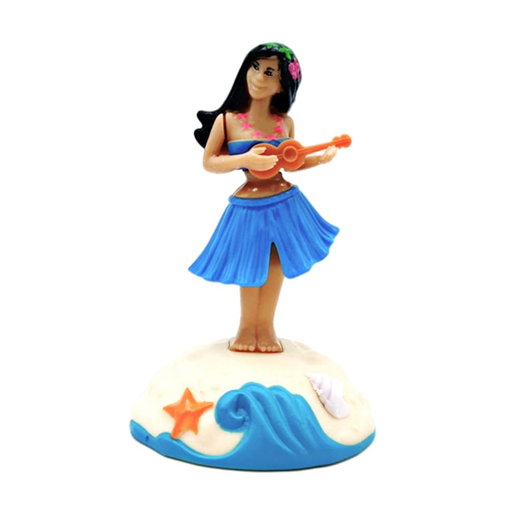 Funny Shaking Grass Skirt Dancing Doll - Blue Dashboard Decor for Cars & Desks
