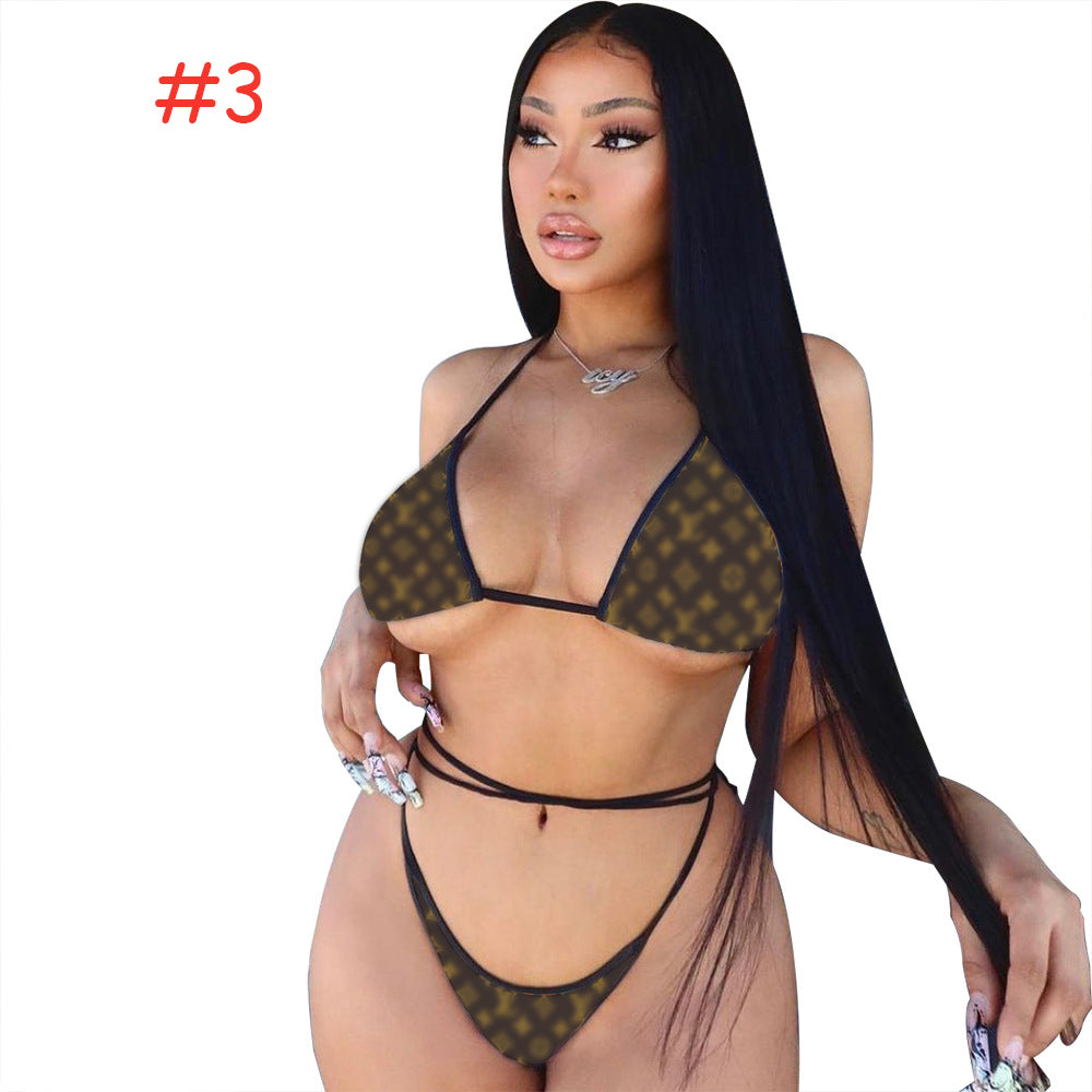 Sexy Printed Bikini Two Piece Set - Women's Floral Swimwear for Beach Vacation & Pool Party
