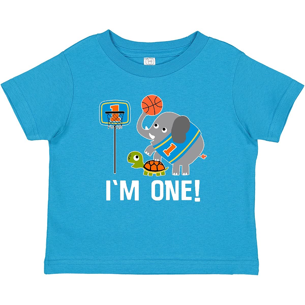 Inktastic Basketball 1st Birthday T-Shirt for 1 Year Old Baby Boy or Girl - Perfect First Birthday Outfit, Sports Theme Party Wear, Cute Toddler Gift