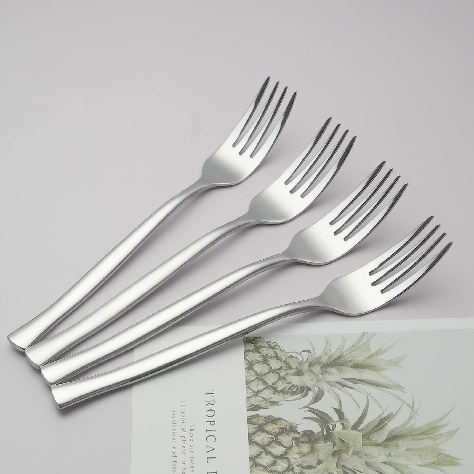 12-Piece Stainless Steel Dinner Forks Set - Durable 18/10 Silverware for Restaurants, Home Dining & Party Entertaining